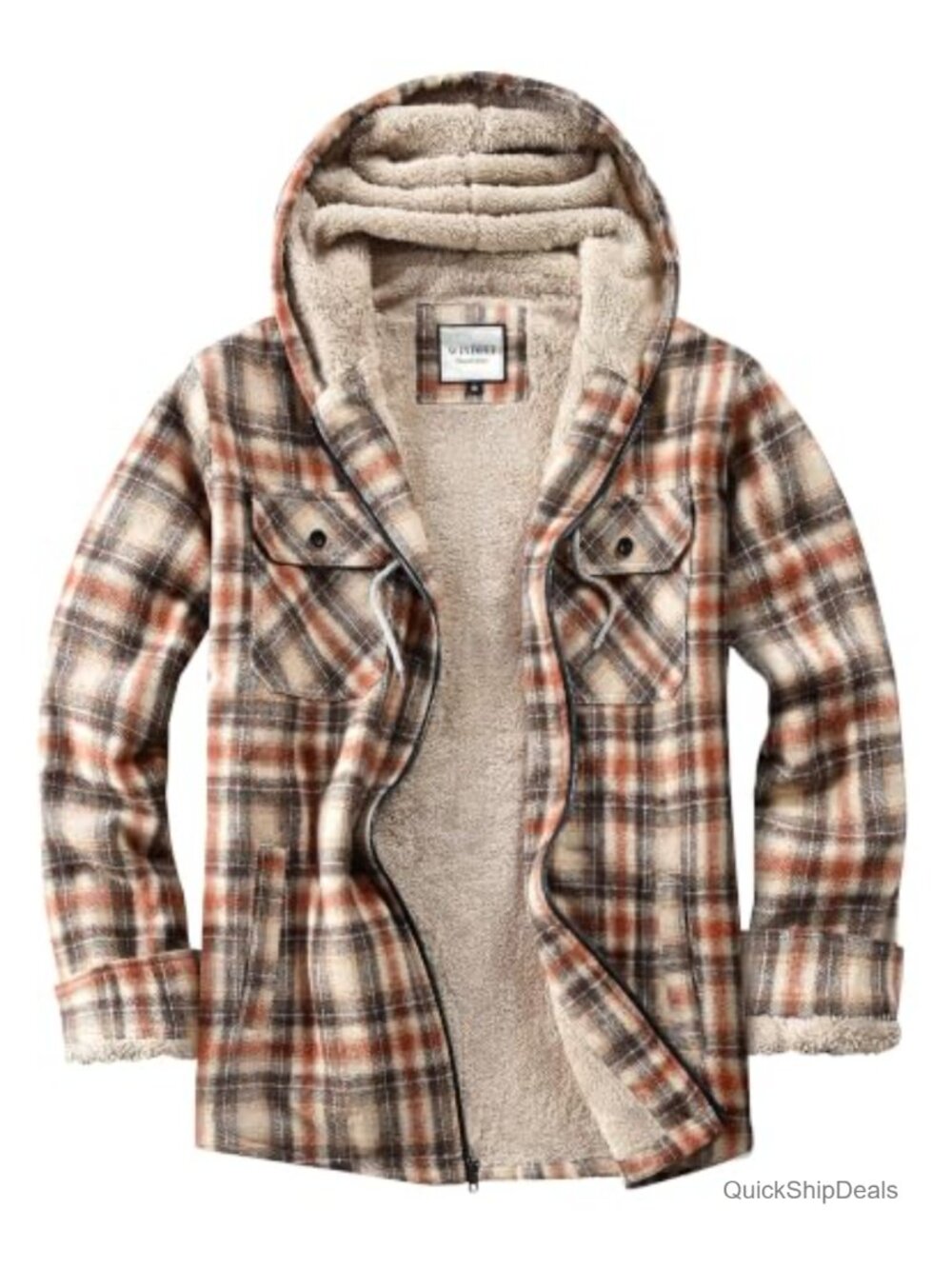 Women's Full Zip Fleece Flannel Plaid Sherpa Lined Jacket